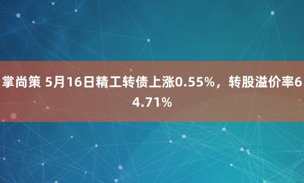 掌尚策 5月16日精工转债上涨0.55%，转股溢价率64.71%
